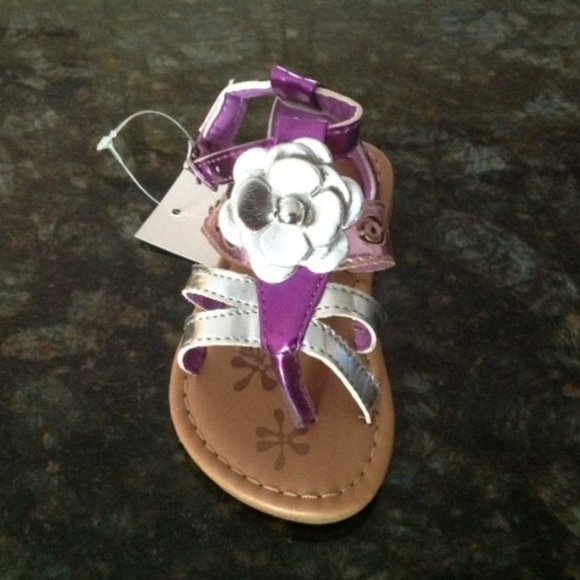 PURPLE SANDALS Girls Shoes by Easy USA Infant 5 - Picture 2 of 4
